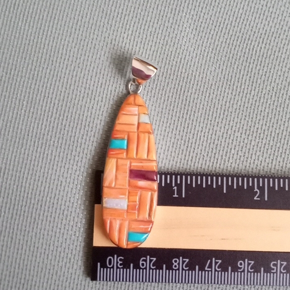 SANTA FE STYLE MULTI COLOR SPINY OYSTER SHELL DROP PENDANT - Picture 6 of 8